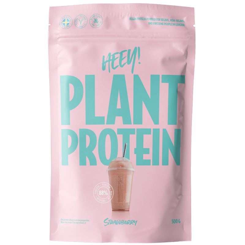 Heey! Vegan Plant Protein + Vitamin B12 Strawberry (500 g)