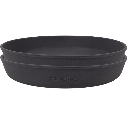 Filibabba Silikone Tallerken Stone Grey (2 stk)