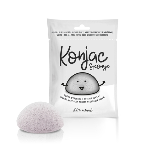 Konjac Sponge Til Alle Hudtyper, Hvid (1 stk)