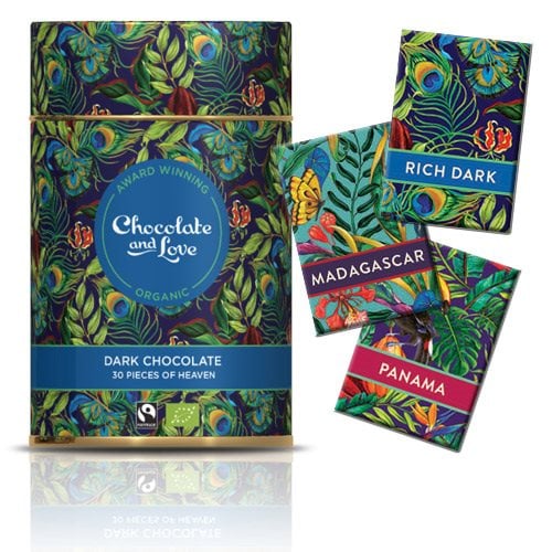 Chocolate & Love Gavedåse Chokolade Rich Dark Ø (30 stk)