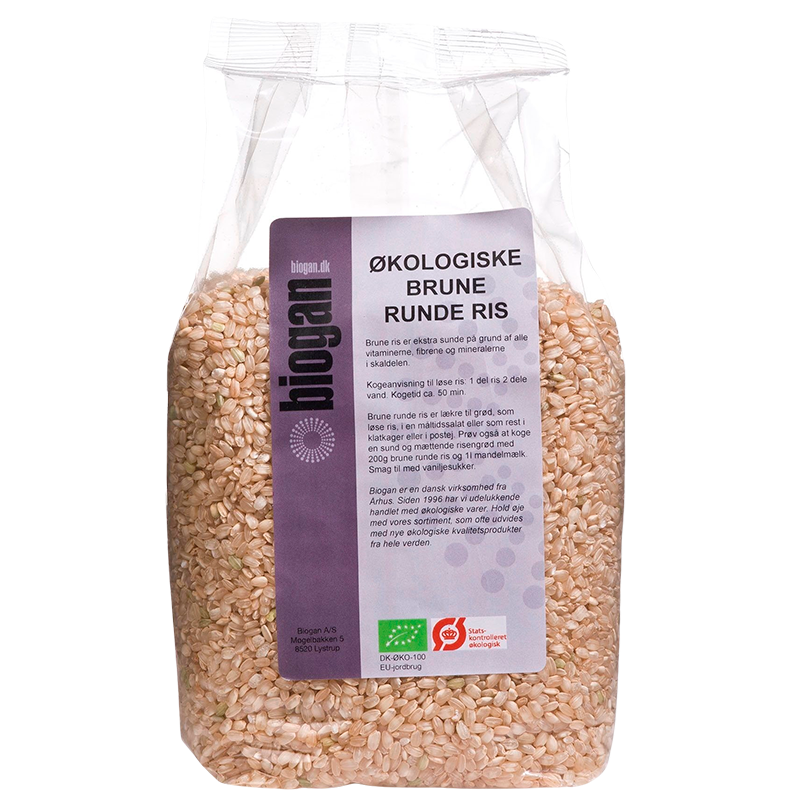 Biogan Brune Runde Ris Ø (1 kg)
