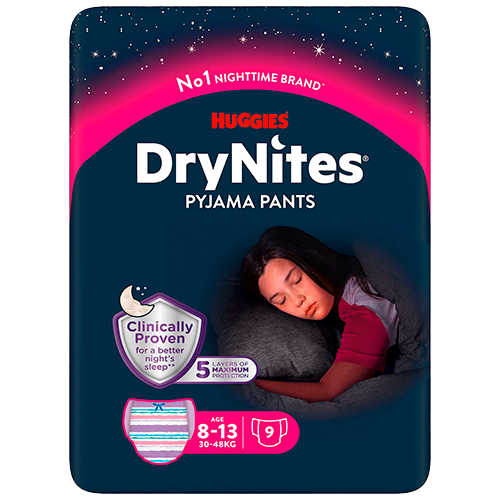 Huggies DryNites 8-13 År Girl (9 stk)