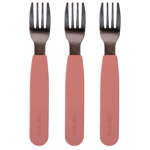 Filibabba Silikone Gafler Rose (3 stk)