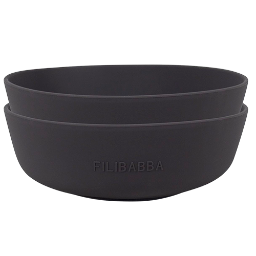 Filibabba Silikone Skål Stone Grey (2 stk)