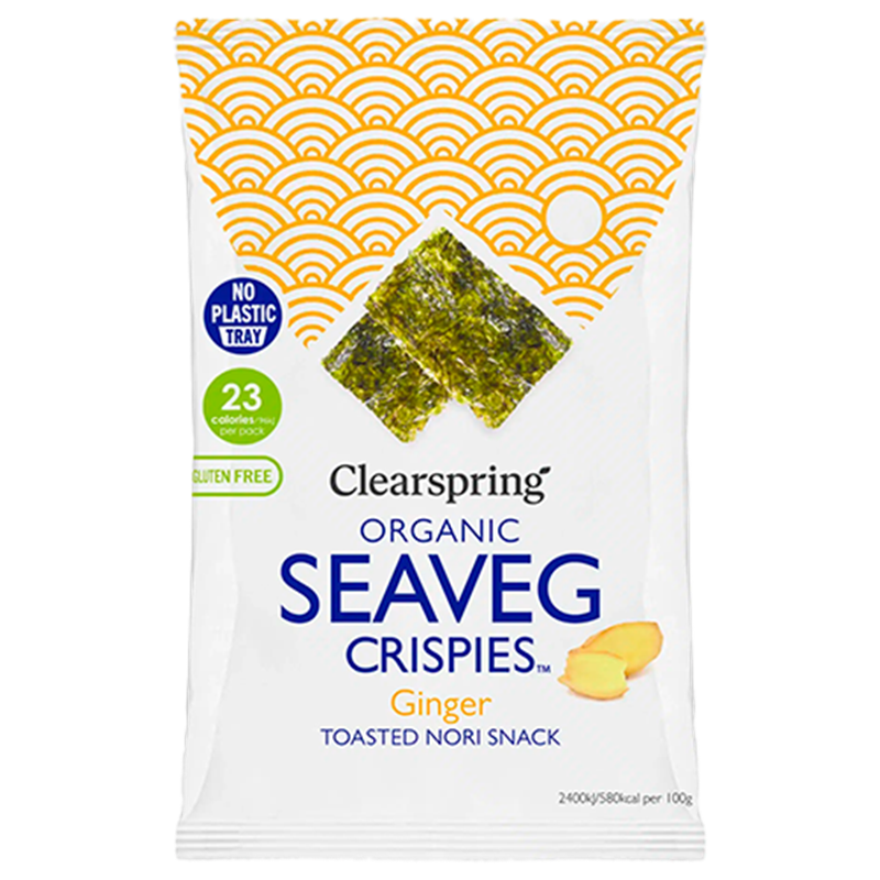 Clearspring Seaveg Crispies Ingefær Tang Chips Ø (4 g)