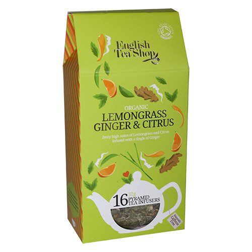 English Tea Shop Lemongrass, ginger, citrus tea Ø Silken pyramid infuser (16 g)