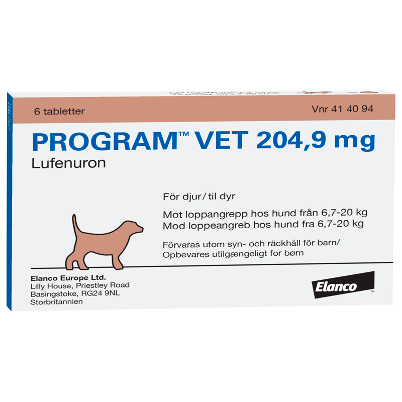 Program Vet Loppemiddel Hund 6,7-20 Kg (6 tabs)