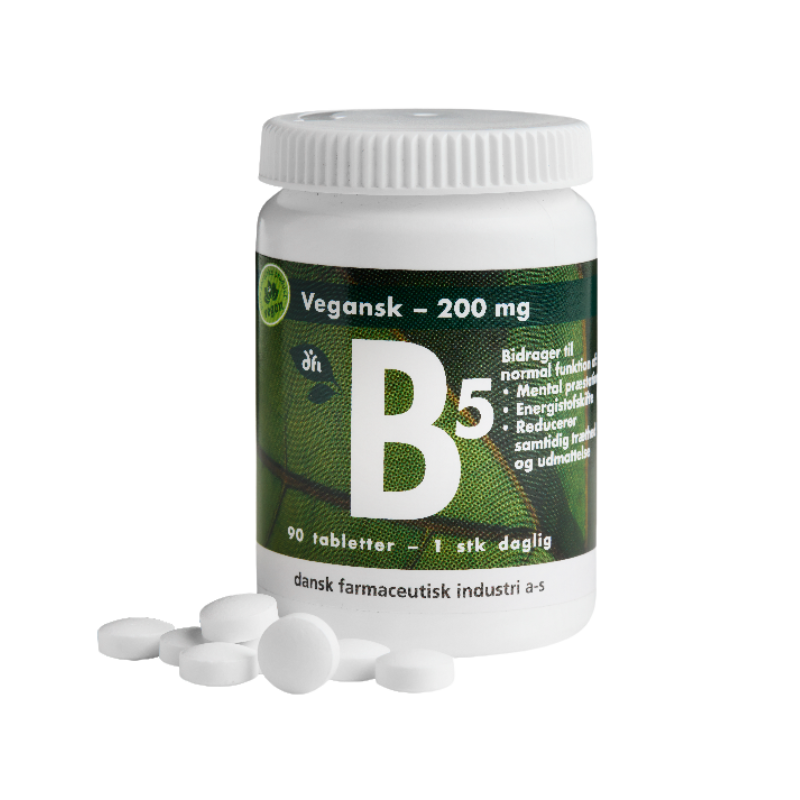 Tilbud Grønne Vitaminer B5 200 mg Vegansk (90 tabl) køb billig