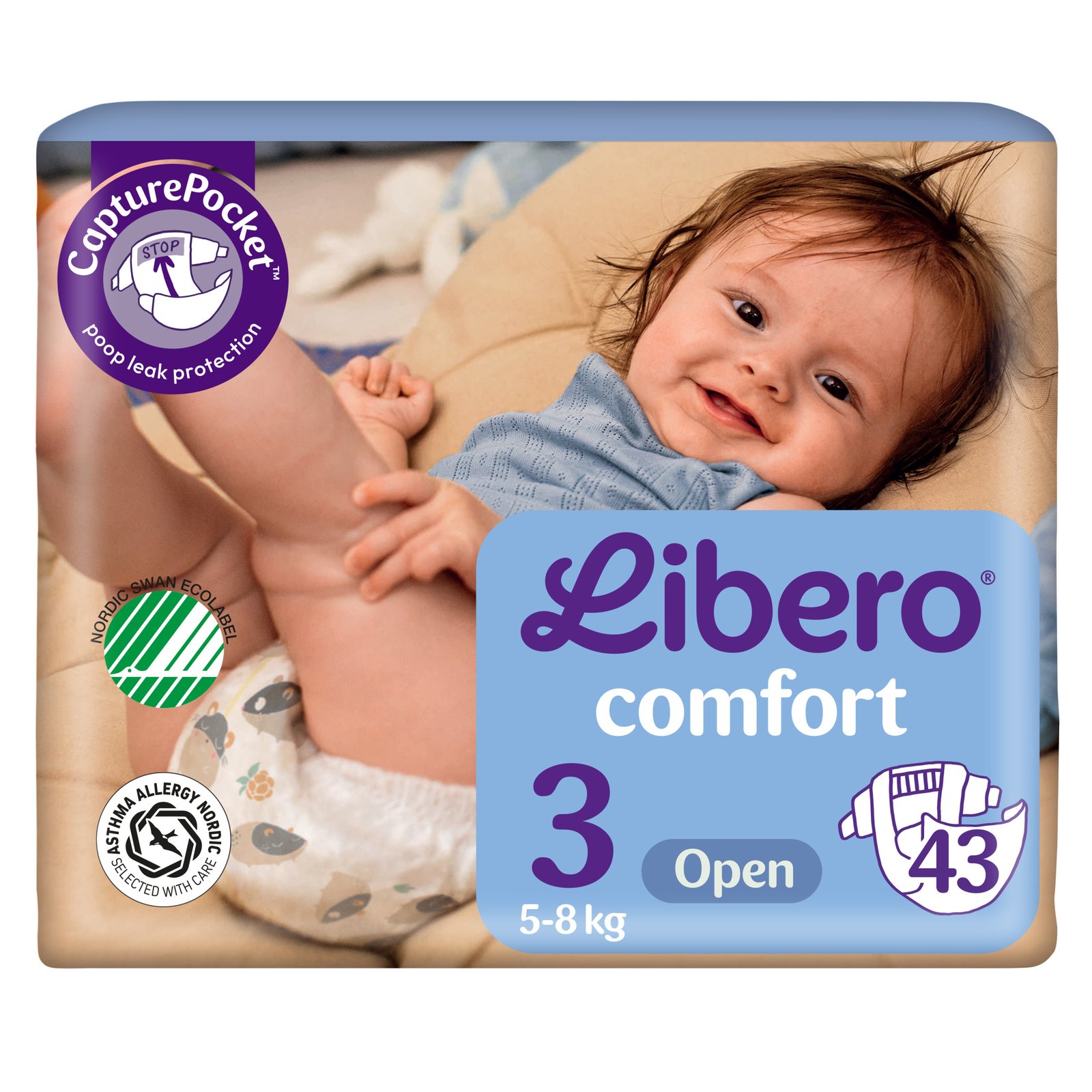 Libero Åben ble Str. 3, 5-8 kg (43 stk)