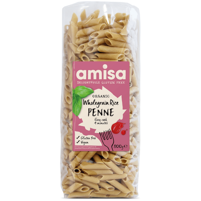 Glutenfri Fuldkornsris Penne pasta Øko