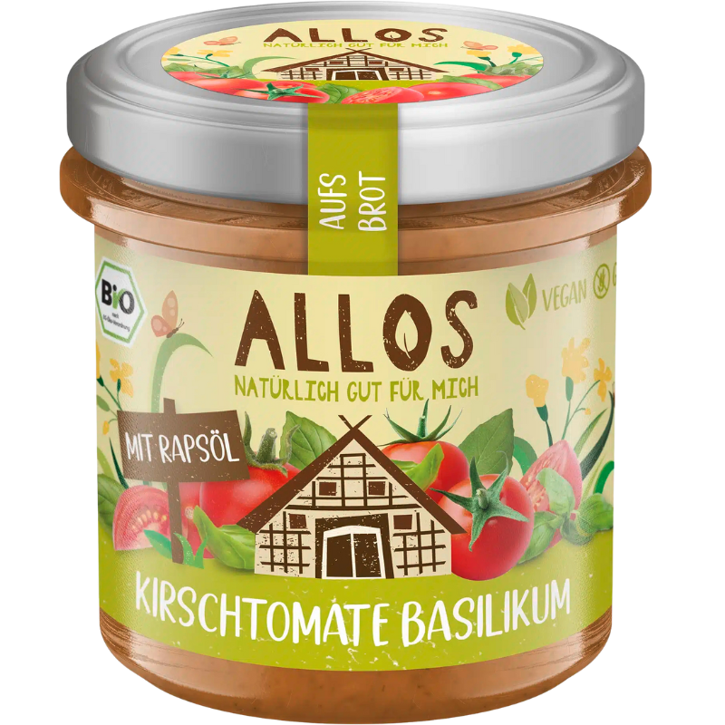 Allos Smørepålæg Auf´s Brot Cherrytomat-Basilikum Ø (140 g)