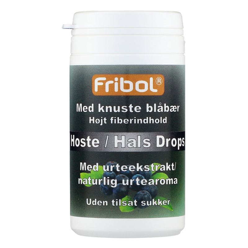 Tilbud Fribol Hoste Hals Drops Blåbær (60 g) køb billig
