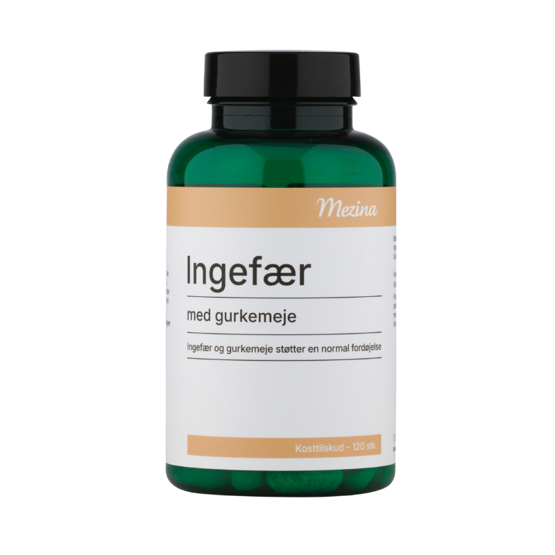 Vintilbud Mezina Ingefær M. Gurkemeje (120 tabl) køb billig