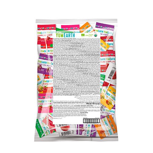 Yum Earth Slikkepinde Ø Assorterede Smage (ca. 100 stk)