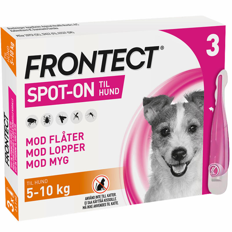 Frontect Til Hunde 5-10 kg 67,6+504,8 mg (3 x 1 ml)