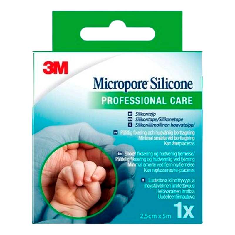 3M Micropore Silicone 2,5 cm x 5 m (1 stk)