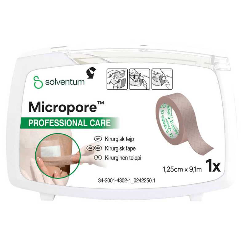 Micropore Kirurgisk Tape - 1,25 cm x 9,1 m (1 stk)