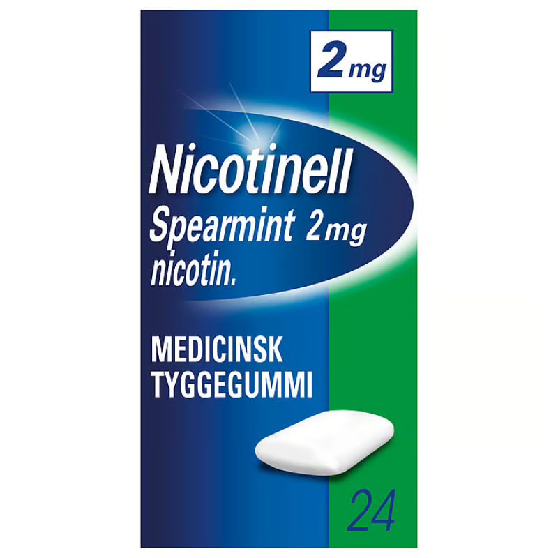 Nicotinell Spearmint Medicinsk Tyggegummi 2 mg (24 stk) Nicotinell Spearmint Medicinsk Tyggegummi 2 mg (24 stk)