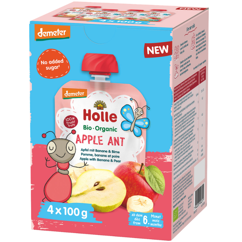 Holle Apple Ant Frugtmos Multipack Ø (4 x 100 g) Holle Apple Ant Frugtmos Multipack Ø (4 x 100 g)