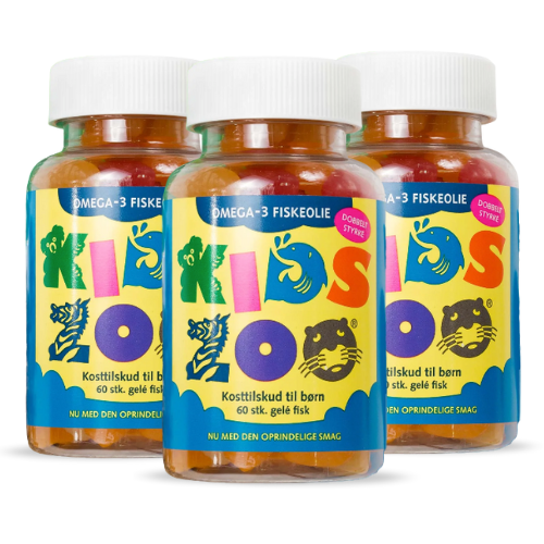 Tilbud 3 x Kids Zoo Omega 3 Fiskeolie (60 stk) køb billig