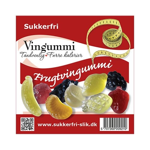 Sukkerfri Frugtvingummi (80 g)