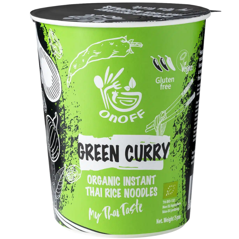 On Off Thai Food Instant Nudelsuppe Grøn Karry Ø (75 g)