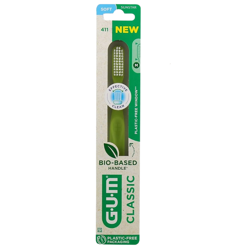GUM Tandbørste Classic 411 Voksen Blød (1 stk)