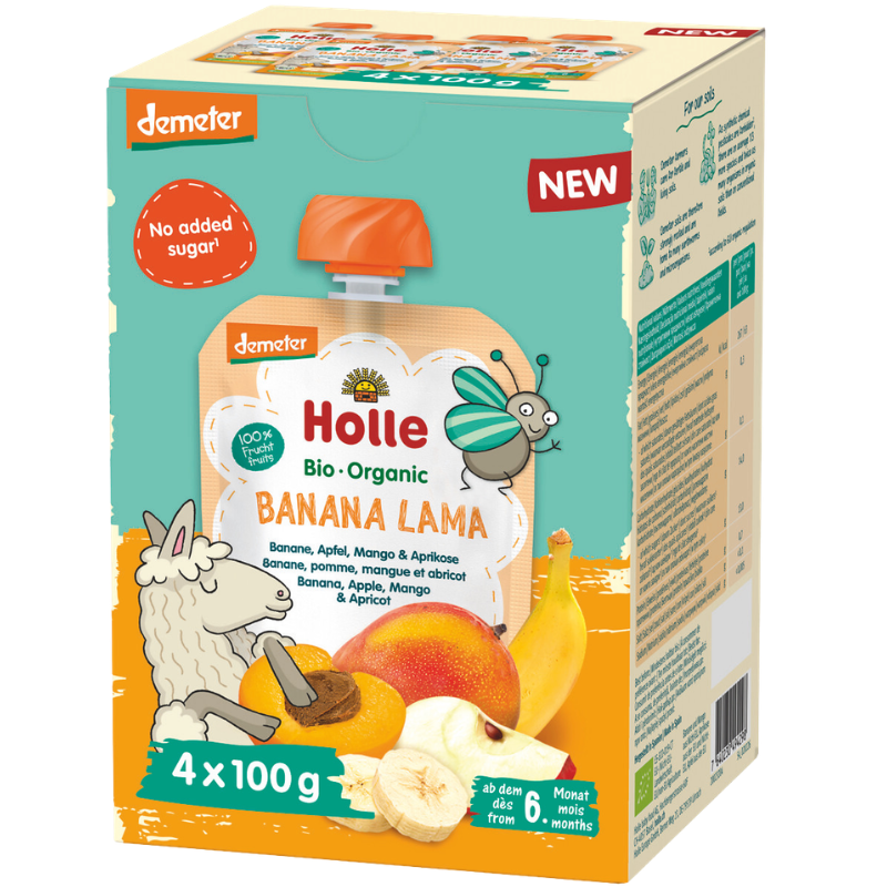 Holle Banana Lama Frugtmos Multipack Ø (4 x 100 g) Holle Banana Lama Frugtmos Multipack Ø (4 x 100 g)
