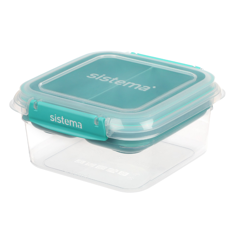 UDSALG Sistema Square Stax To Go Minty Teal Ocean Blue (1.15 l) køb billig