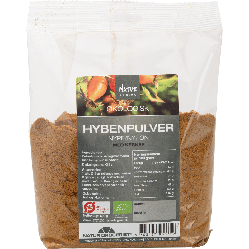 Natur Drogeriet Hyben pulver fint m. frø Ø (500 gr)