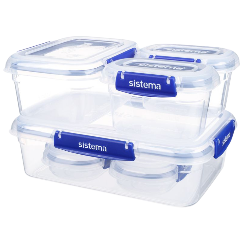 UDSALG Sistema Starter Klip It Plus 6Pack Transparent med blå klips (1 sæt) køb billig