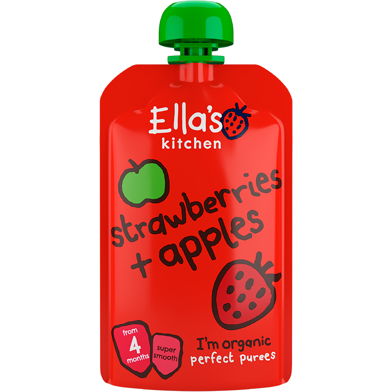 Ellas Kitchen Babymos Jordbær/Æble Ø 4 Mdr (120 gr)