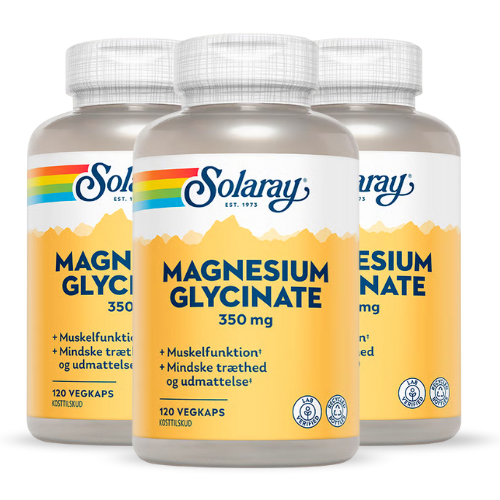Vintilbud 3 x Solaray Magnesium Glycinate (120 kaps) køb billig