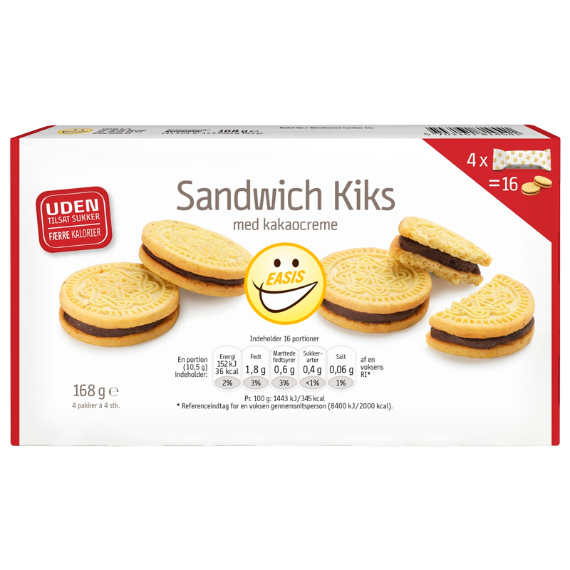 EASIS Sandwich Kiks Med Kakaocreme (168 g)