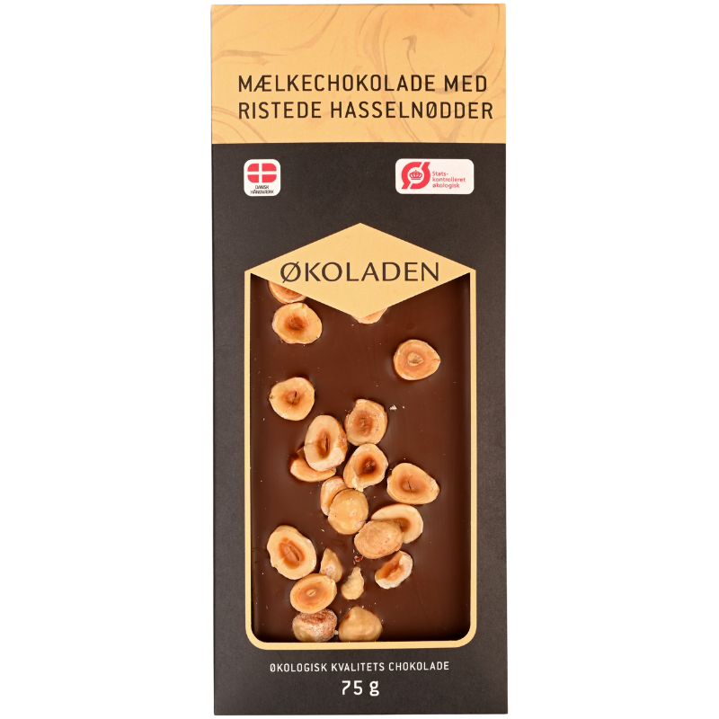 Ékoladen Mælkechokolade M. Ristede Hasselnødder É (75 g)