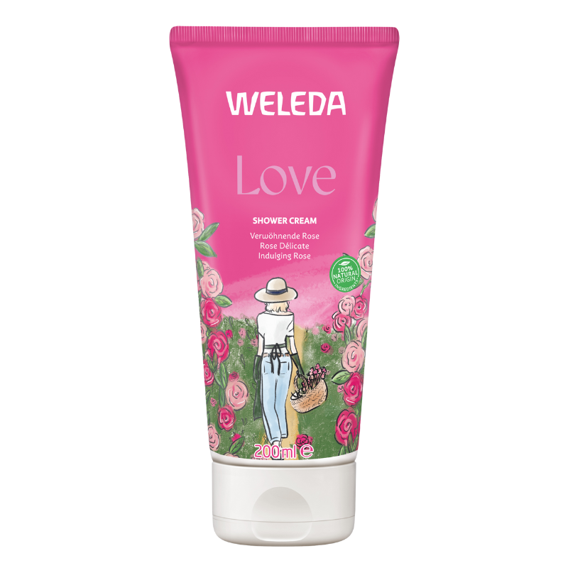 Tilbud Weleda Love Shower Cream Rose (200 ml) køb billig