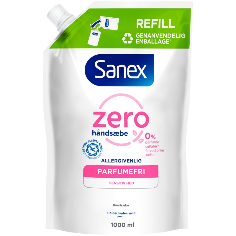 Sanex Zero % Flydende Håndsæbe Refill (1000 ml) Sanex Zero % Flydende Håndsæbe Refill (1000 ml)