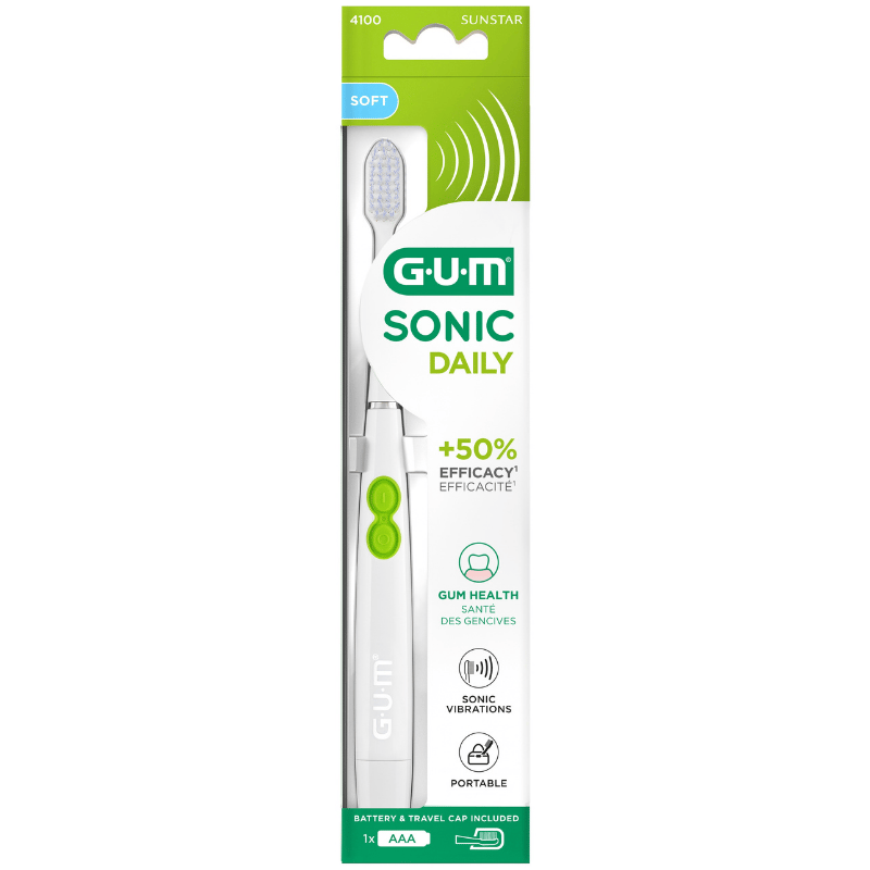 GUM Batteritandbørste Sonic Hvid (1 stk)