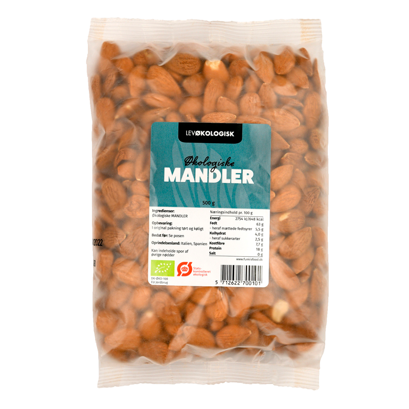 Lev Økologisk Mandler (500 g)