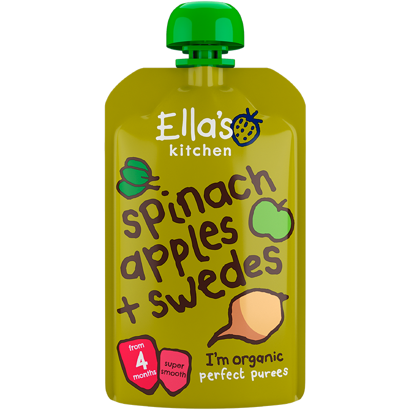 Ellas Kitchen Babymos Spinat/Æble/Kålroer Ø 4 Mdr (120 gr)