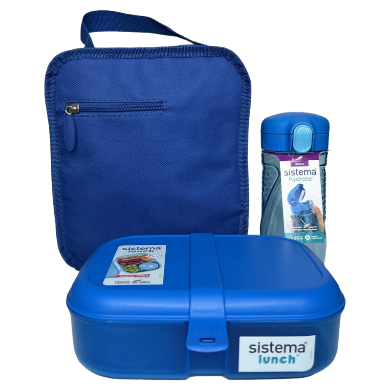 UDSALG Sistema Lunchtime 3 Pack Blue (1 sæt) køb billig