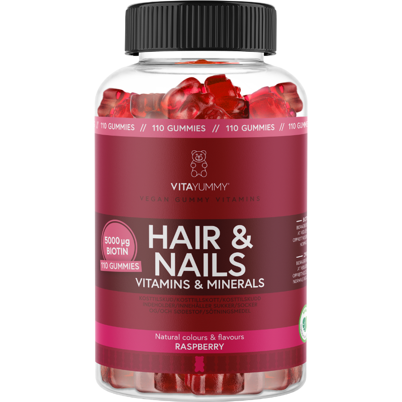 VitaYummy Hair & Nails Raspberry (110 stk) VitaYummy Hair & Nails Raspberry (110 stk)