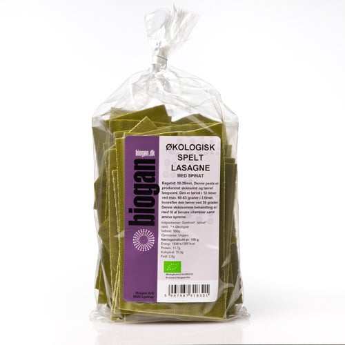 Biogan Lasagne Spelt M. Spinat É (500 gr)
