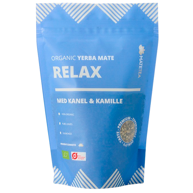 Matetea Yerba Mate Relax Kanel Og Kamille Ø (180 g)