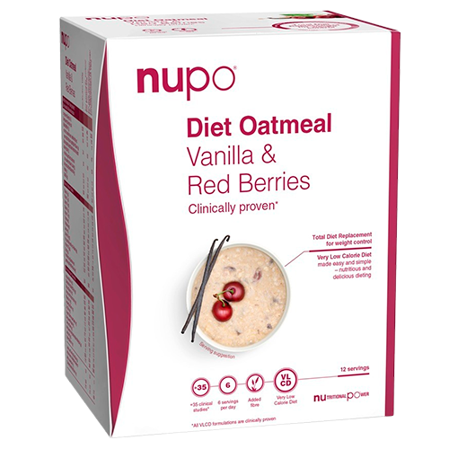 Tilbud Nupo Diet Oatmeal Vanilla Red Berries (384 g) køb billig