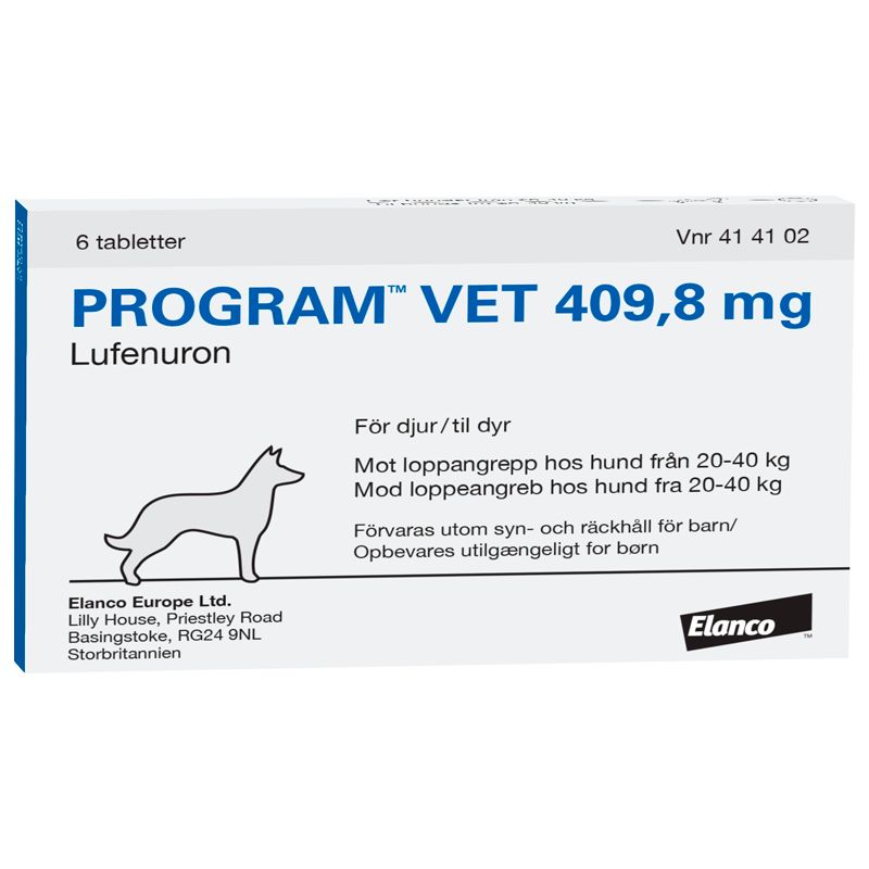 Program Vet Loppemiddel Hund 20-40 Kg (6 tabs)