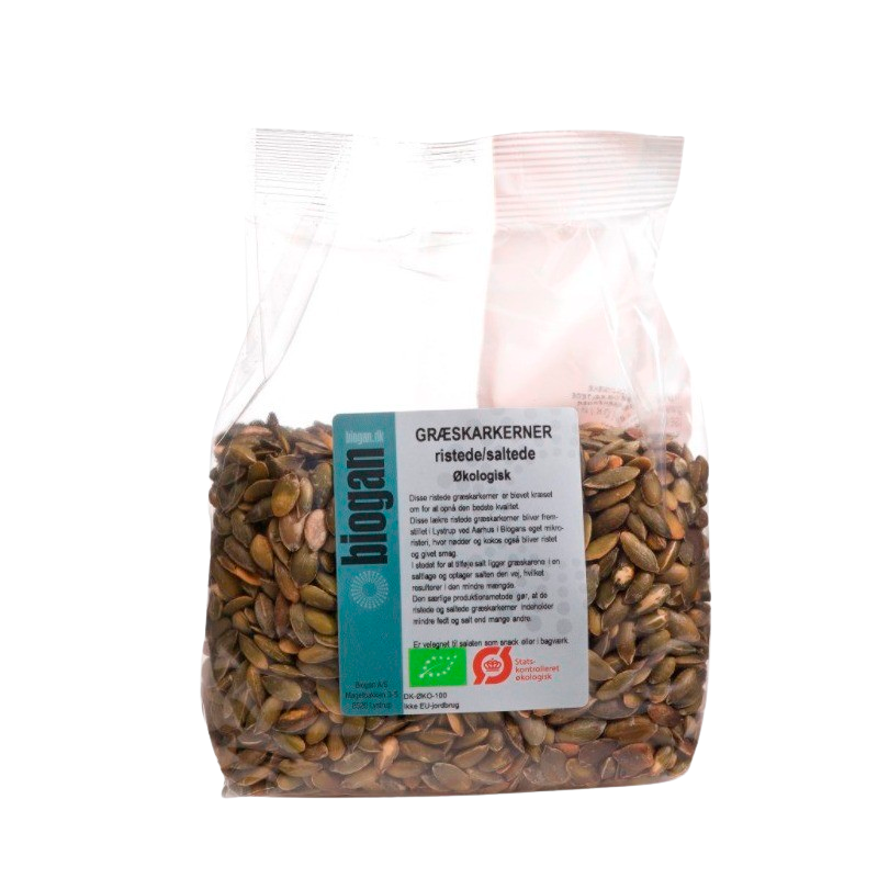Biogan Græskarkerner Saltede/Ristede Ø (250 g)