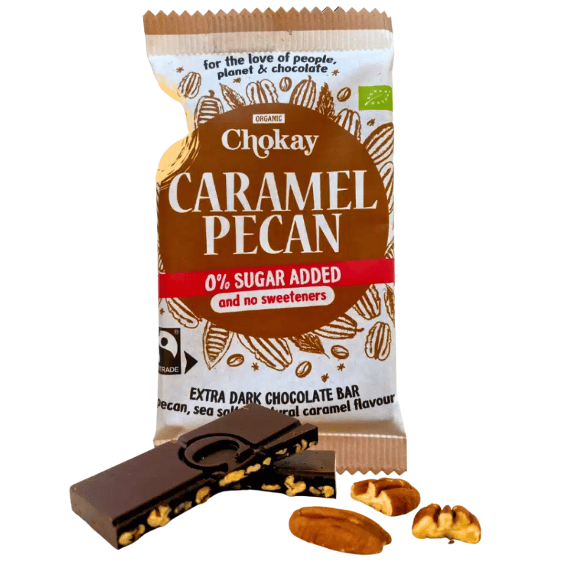 Chokay Extra Dark Caramel Pecan 65% Chokolade Bar Ø (70 g)