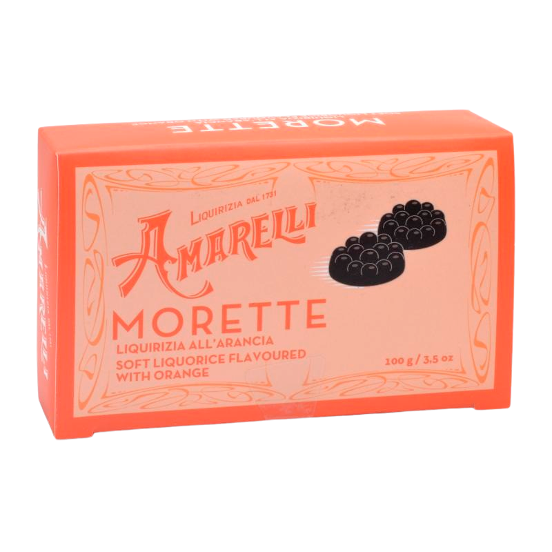Amarelli Engelsk Lakrids Sød med Appelsin (100 gr)