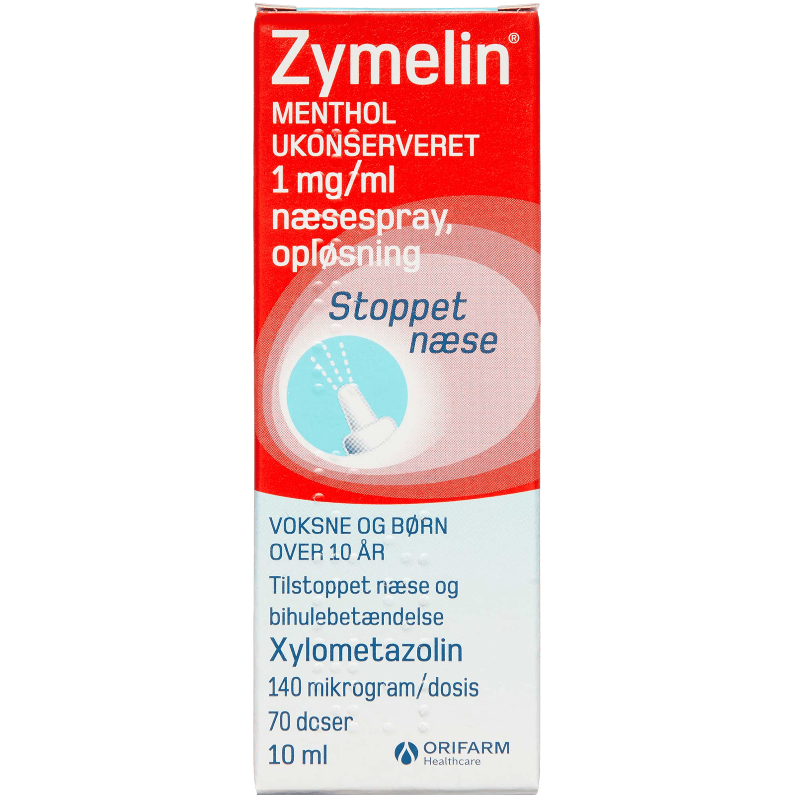 Zymelin Menthol Ukonserveret Næsespray 1 mg (10 ml)